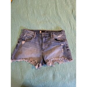 Kut From The Kloth Jane Womens Sz 8  High Rise Blue Distressed Frayed Hem Shorts